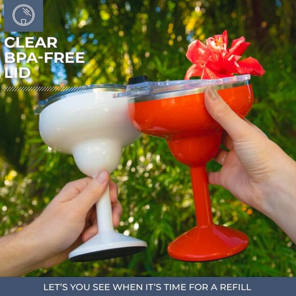 Two, ORCA Rita | Thermal insulated stainless steel daisy glass with lid. - Picture 4 of 7